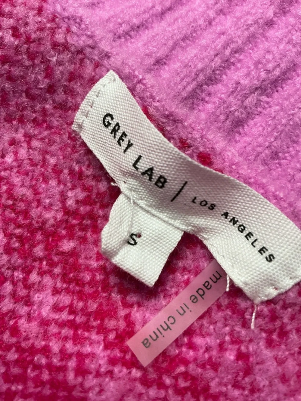 Grey Lab Hot Pink Plaid Oversized Sweater Vest Anthropologie - Picture 5 of 8